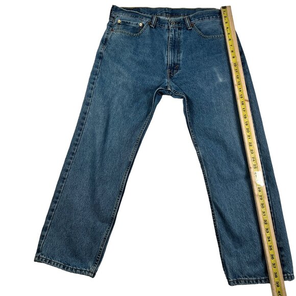 Levi’s 505 Jeans Men’s 5-Pocket Straight Leg Cotton Denim Button Close Blue 36 - Picture 9 of 13